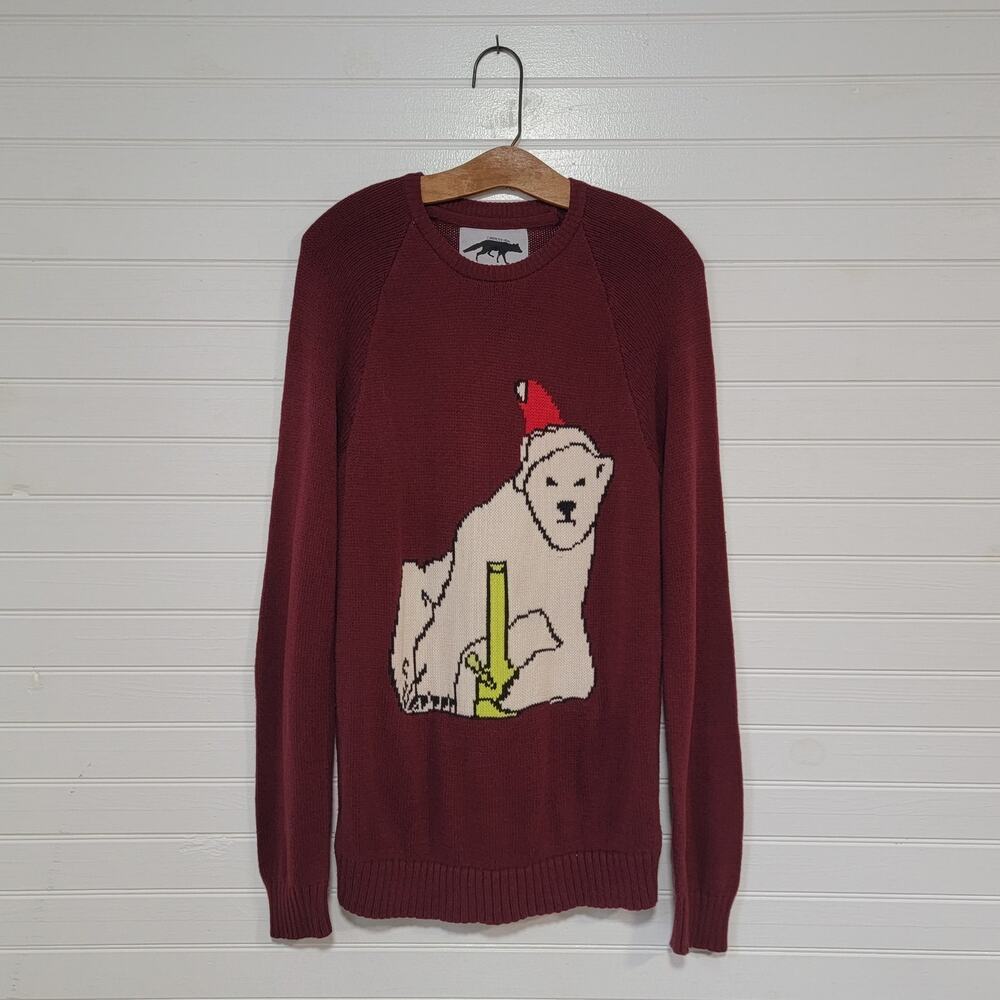 Character Hero Mens‎ Size Small Polar Bear Winter Christmas Sweater Crew Neck